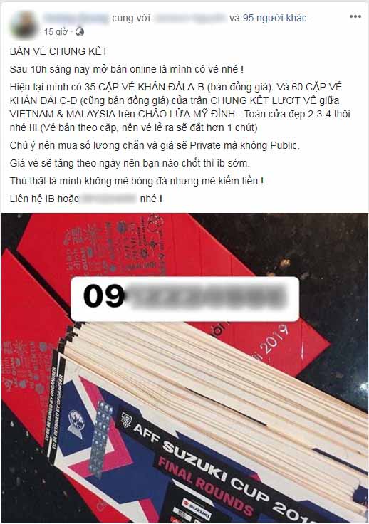 SỐC: Phe vé hét giá 21 triệu đồng/cặp, khẳng định có hàng trăm vé trận Việt Nam - Malaysia để bán lại