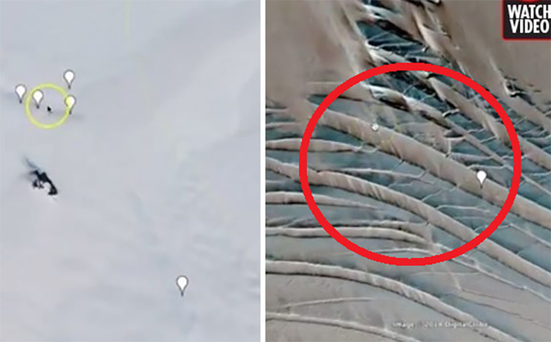 Google Earth tiết lộ cấu trúc lạ dưới băng, nghi vấn hầm ngầm của người ngoài hành tinh