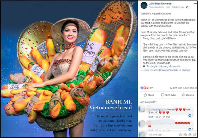H’Hen Niê rạng rỡ trình diễn trang phục bánh mì trên sân khấu Miss Universe 2018