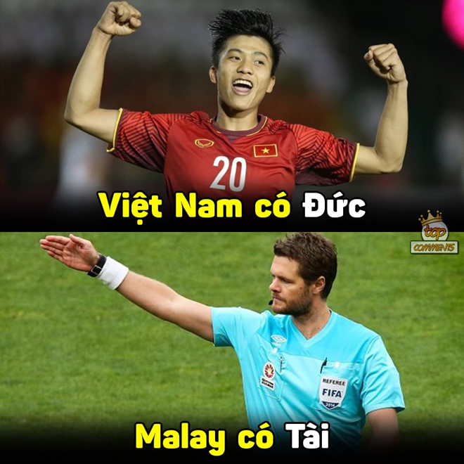 Ảnh chế dân mạng bất bình với trọng tài bắt trận Việt Nam - Malaysia