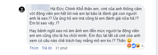 Facebook chính chủ của Hà Đức Chinh liên tục đáp trả chỉ trích của người hâm mộ