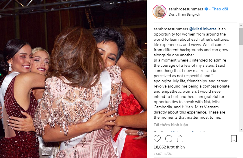 Hoa hậu Mỹ chính thức xin lỗi HHen Niê vì chê đại diện Việt Nam kém tiếng Anh