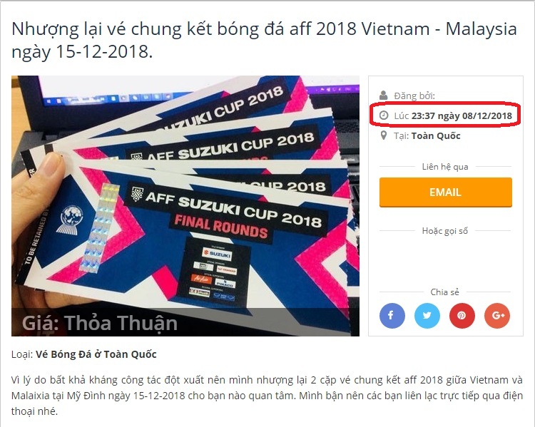 5 cách đơn giản giúp phân biệt vé thật - vé giả trận Việt Nam - Malaysia