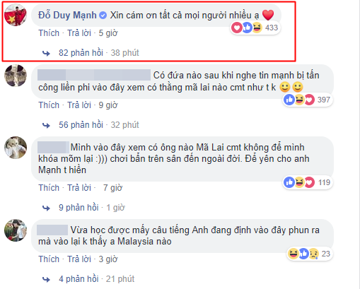 Cầu thủ Duy Mạnh lần đầu lên tiếng giữa tâm bão bị CĐV Malaysia tấn công bằng bàn phím trên Instagram