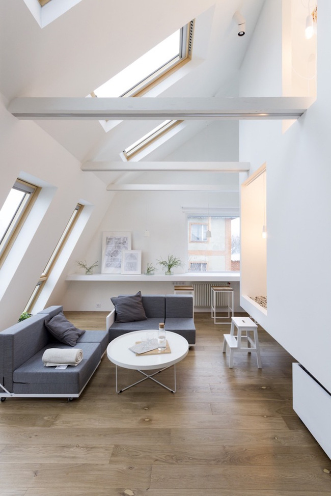 Ấn tượng với ngôi nhà chỉ 48m² nhưng có khoảng xanh cực bắt mắt với phòng khách treo lơ lửng