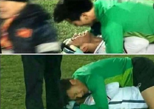 Fan tóm được khoảnh khắc Tư Dũng đè Trọng Ỉn ra ăn mừng, tái hiện đôi Dũng - Chinh ngày nào!