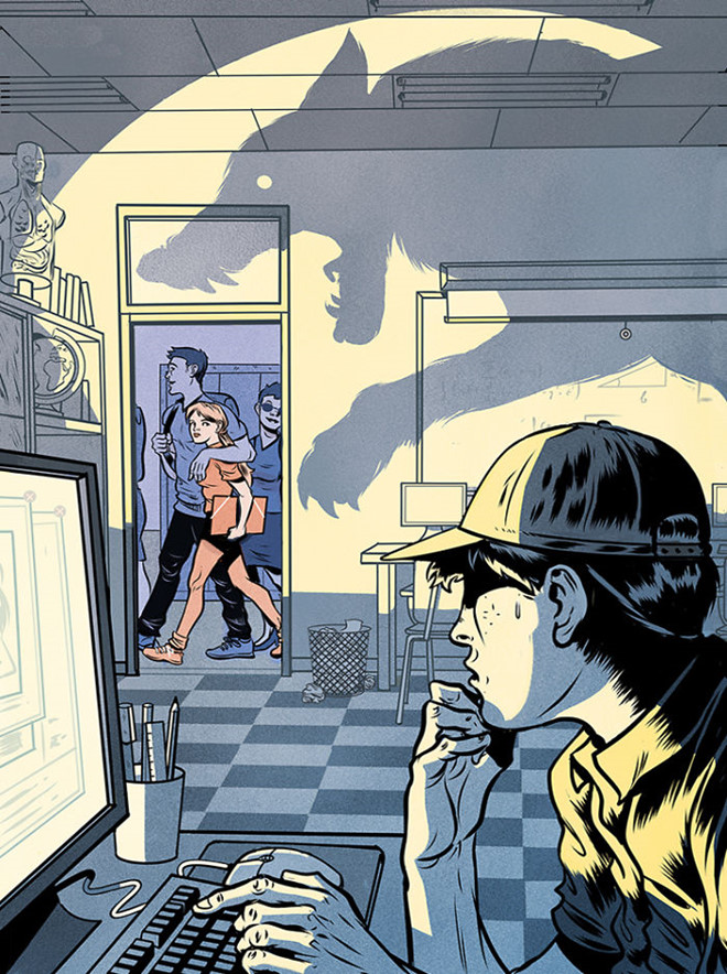 Bộ tranh con người chạy theo giá trị ảo, đánh mất chính mình