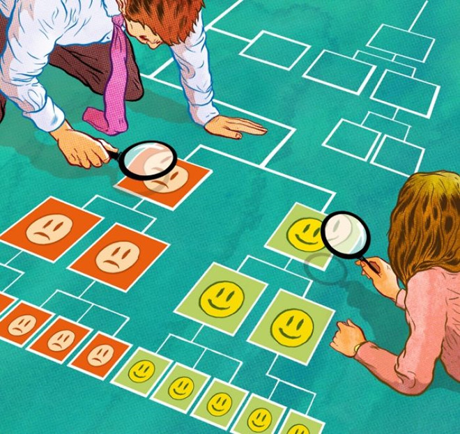 Bộ tranh con người chạy theo giá trị ảo, đánh mất chính mình