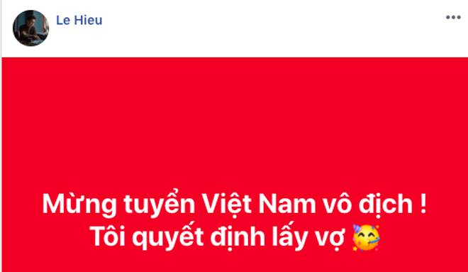 Cô bạn gái bí ẩn được Lê Hiếu tuyên bố đám cưới mừng tuyển VN vô địch