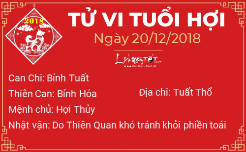 Tử vi thứ 5 ngày 20/12/2018 của 12 con giáp: Thân có cơ hội kiếm tiền, Mùi đau đầu về tình cảm