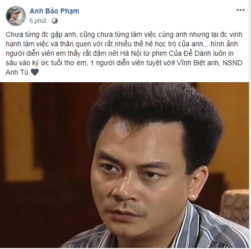 Sao Việt đau buồn, xót xa khi nghe tin nghệ sĩ Anh Tú qua đời