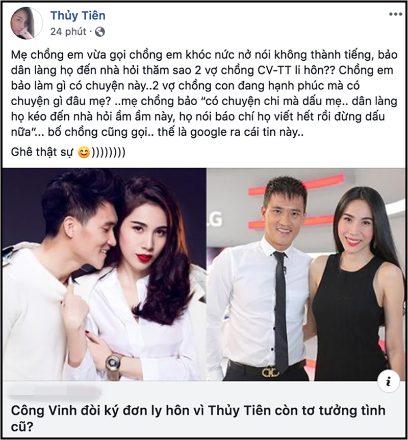 Mẹ Công Vinh khóc nức nở khi nghe tin nam cầu thủ ký đơn ly hôn Thủy Tiên trên sóng truyền hình, nhưng sự thật là...?