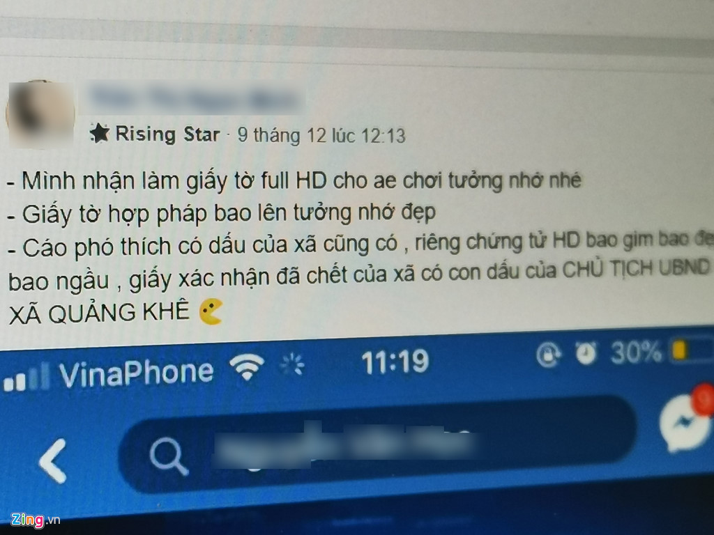 Hacker đánh sập Facebook cá nhân bằng giấy chứng tử tại VN