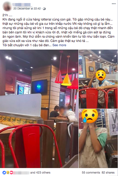 Câu chuyện về 6 đứa trẻ lang thang ăn vội miếng gà rán thừa và cách hành xử lễ phép khiến nhiều người thương cảm