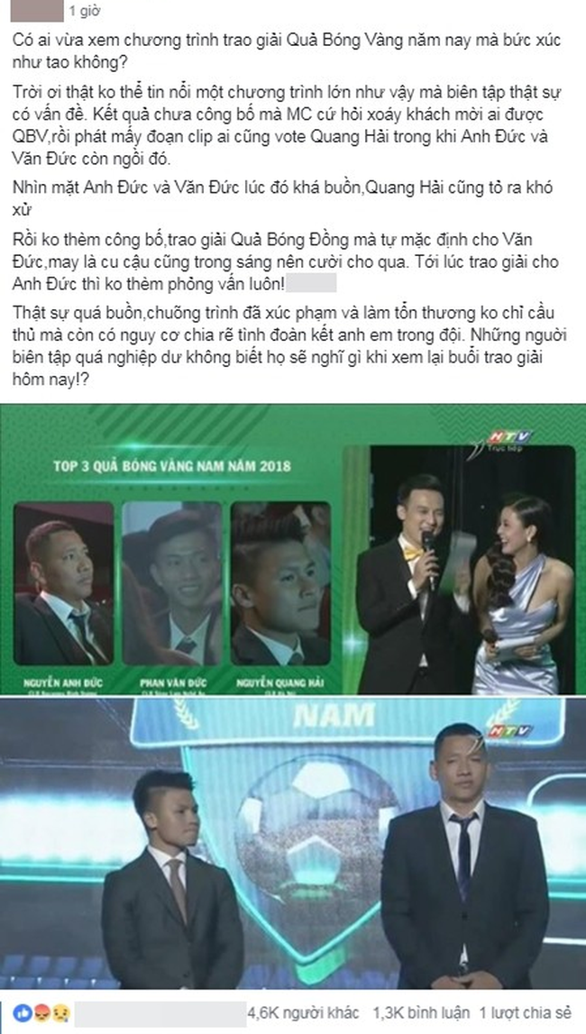 Quả bóng vàng 2018, Quang Hải xứng đáng nhưng dân mạng bức xúc đòi trả lại công bằng cho Anh Đức?