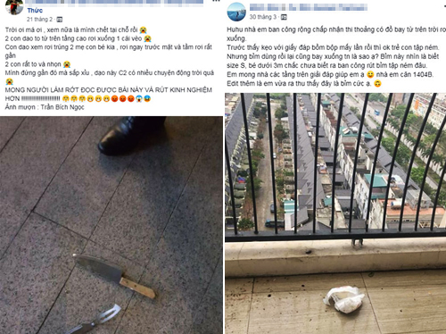 Nỗi lo gạch, dao rơi xuống khi sống ở chung cư