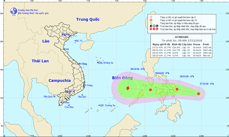 Áp thấp gần Biển Đông, khả năng mạnh lên thành bão