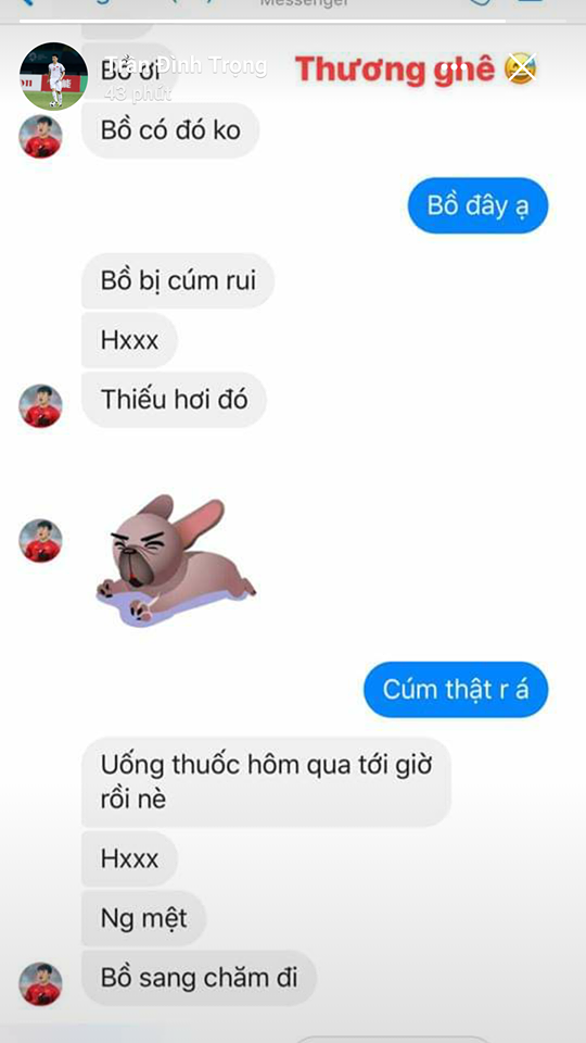 Bị cúm ngay khi vừa đặt chân lên đất Qatar, Tư Dũng đổ lỗi do thiếu hơi, mè nheo Trọng Ỉn sang chăm sóc