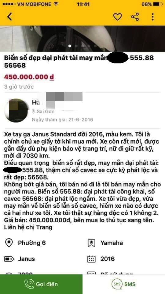 Người phụ nữ rao bán xe máy 30 triệu có biển số đại phát tài: Đủ 8 tỷ thì liên hệ với chị