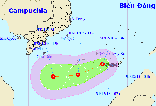 Áp thấp nhiệt đới mới xuất hiện ở biển Đông