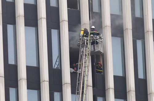 Cháy ở trụ sở Bộ Công an trên đường Phạm Văn Đồng