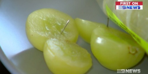 Tiếp tục phát hiện kim khâu trong nho xanh mua tại siêu thị Australia