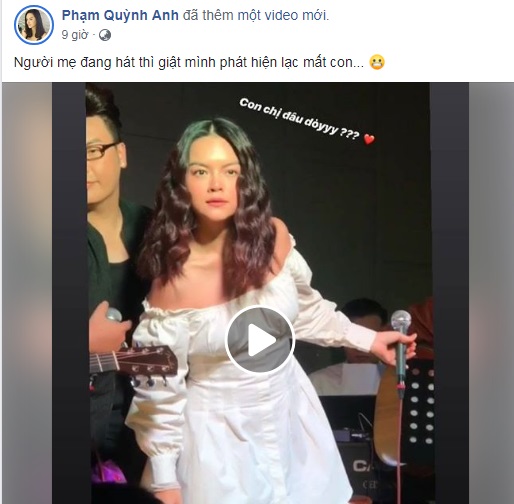 Phạm Quỳnh Anh hốt hoảng khi đang hát thì phát hiện lạc mất con Phạm Quỳnh Anh hốt hoảng khi đang hát thì phát hiện lạc mất con