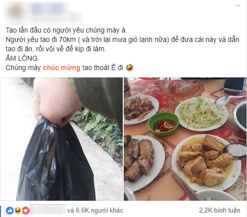 Khoe bạn trai vượt 70km giữa trời lạnh để dẫn mình đi ăn, cô nàng khiến dân mạng bĩu môi: Để xem được bao lâu!