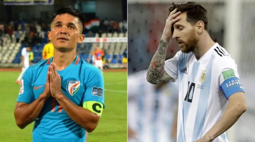 Đội trưởng Ấn Độ nói gì sau khi vượt qua thành tích ghi bàn ở ĐTQG của Messi