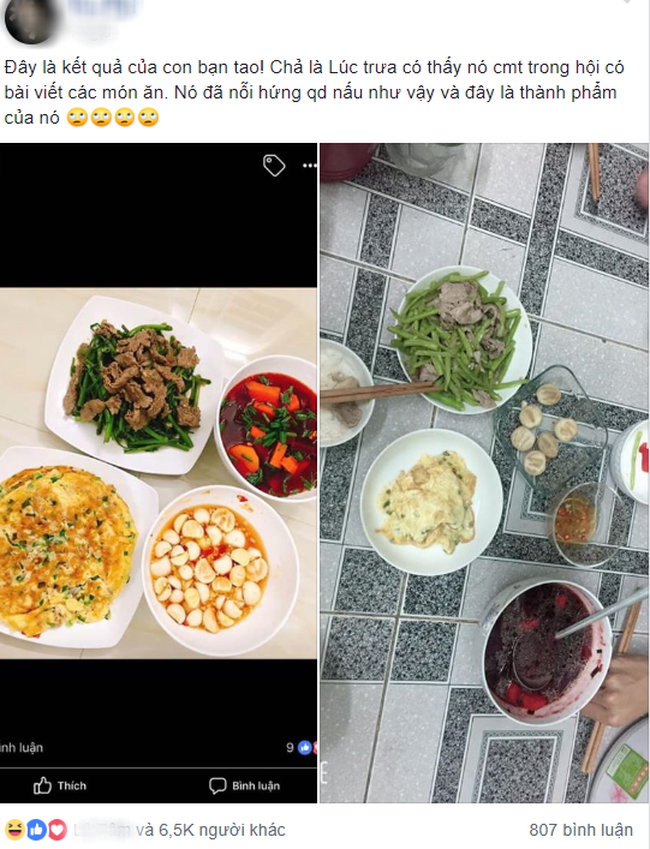 Lấy động lực vào bếp làm gái đảm, mâm cơm của cô nàng bị cư dân mạng cười ầm ĩ vì tưởng tượng và thực tế Lấy động lực vào bếp làm gái đảm, mâm cơm của cô nàng bị cư dân mạng cười ầm ĩ vì tưởng tượng và thực tế