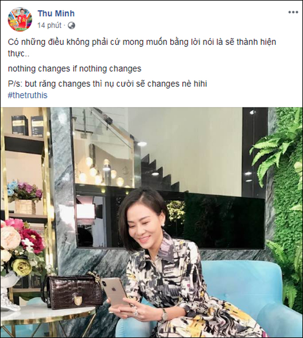 Vừa chạm mặt Hương Tràm trong một sự kiện, Thu Minh lại bất ngờ đăng đàn ẩn ý về những điều không phải cứ mong muốn là sẽ thành hiện thực