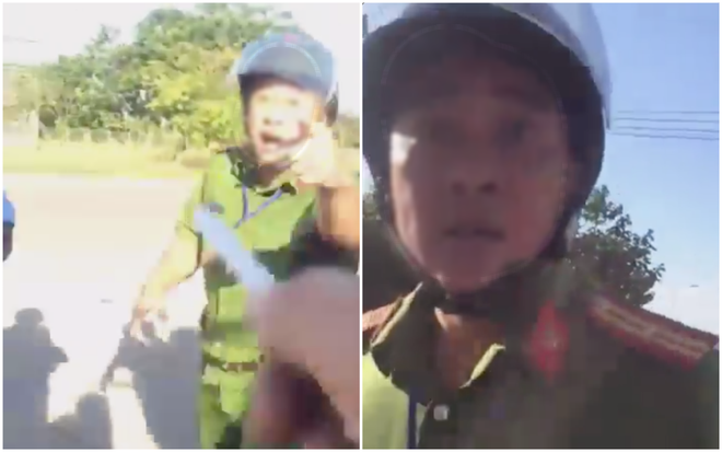 Xôn xao clip người đàn ông mặc đồng phục công an văng tục và đòi hành hung tài xế xe đầu kéo