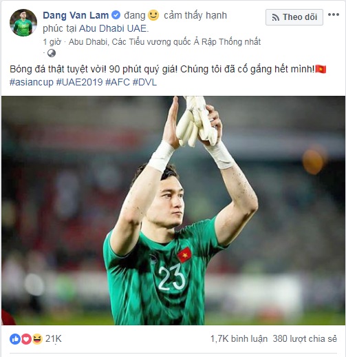 Thủ môn Đặng Văn Lâm lên tiếng sau trận thua đầy tiếc nuối trước Iraq