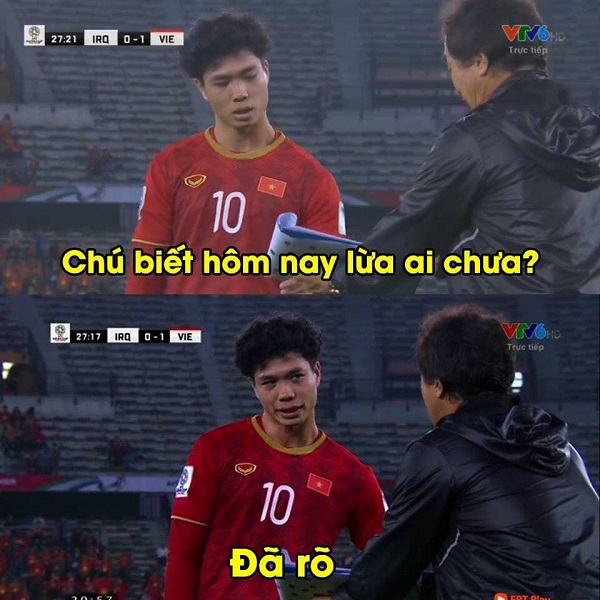 Sau trận đấu căng thẳng với Iraq, Công Phượng lại một lần nữa trở thành tâm điểm chế ảnh của cư dân mạng