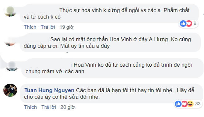 Hoa Vinh đến nhà Tuấn Hưng sau vụ chế lời tục tĩu, fan nói không xứng