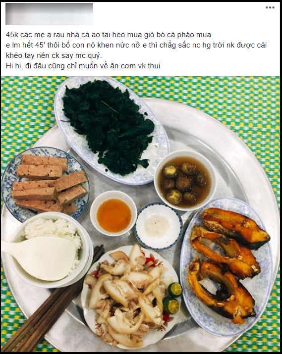 Hí hửng khoe mâm cơm nhà chỉ có 45k mà toàn món ngon, mẹ trẻ mất mặt trong 1 nốt nhạc vì bị người quen bóc phốt