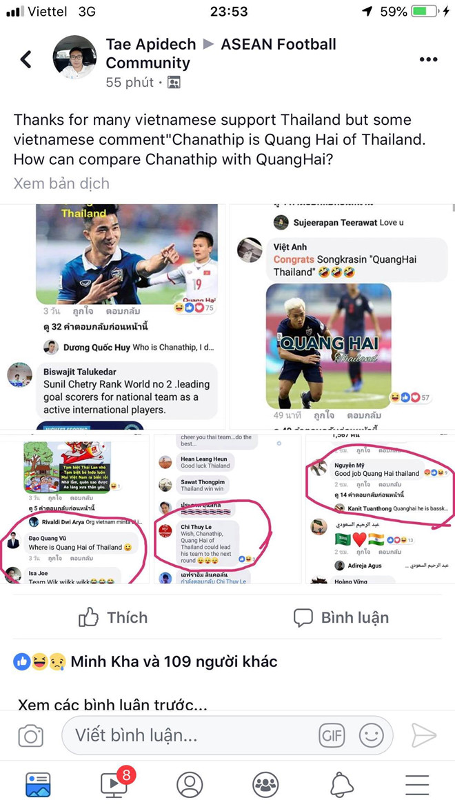 CĐV gây tranh cãi khi gọi Chanathip là Quang Hải của Thái Lan