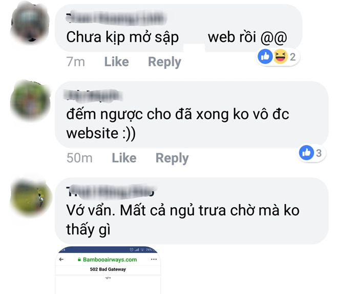 Vừa mở bán vé, trang chủ Bamboo Airways đã sập Vừa mở bán vé, trang chủ Bamboo Airways đã sập