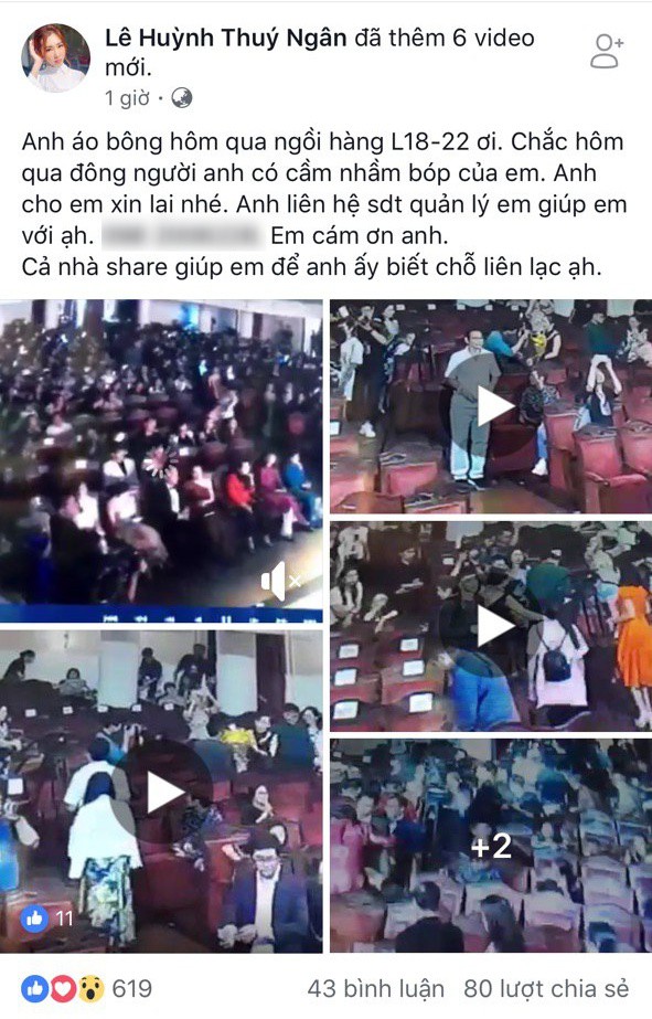 Thuý Ngân bị lấy cắp túi hiệu khi tham dự lễ trao giải