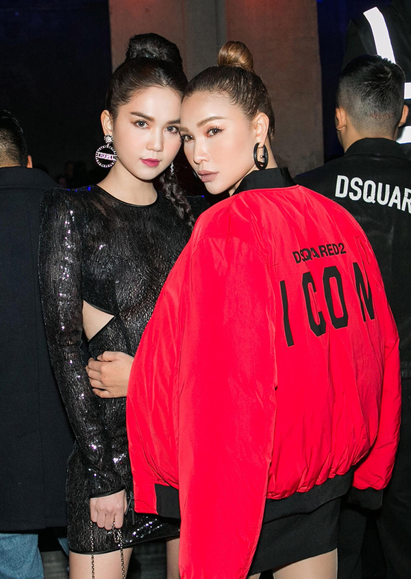 Ngọc Trinh diện váy xẻ lườn dự Milan Fashion Week