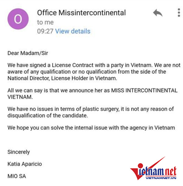 BTC Hoa hậu liên lục địa lên tiếng về việc thi chui của Ngân Anh