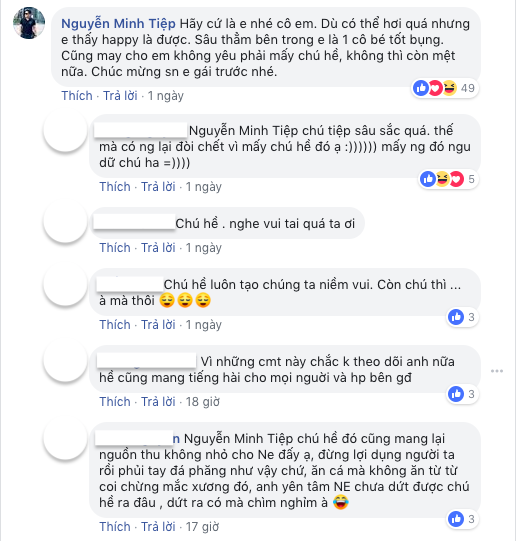 Minh Tiệp nhận gạch đá khi an ủi Nam Em: Cũng may cho em không yêu phải mấy chú hề, không thì còn mệt nữa