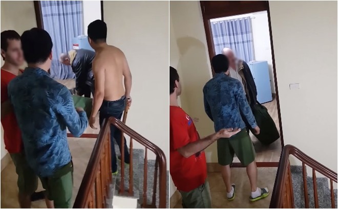 Xôn xao clip thầy giáo ngoại quốc cầm mũ bảo hiểm đánh tới tấp vào đầu chủ homestay ở Hà Nội