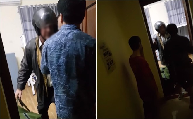 Xôn xao clip thầy giáo ngoại quốc cầm mũ bảo hiểm đánh tới tấp vào đầu chủ homestay ở Hà Nội