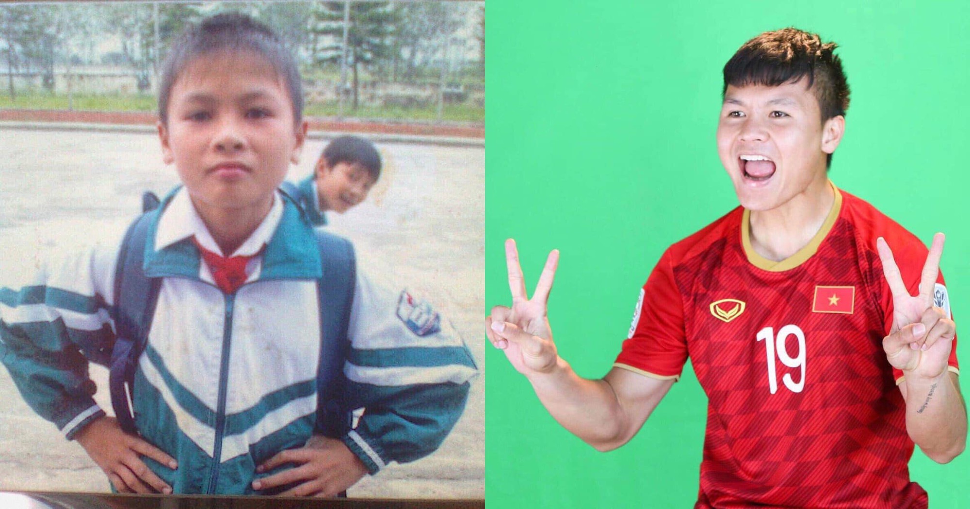 Không đứng ngoài trào lưu, Bùi Tiến Dũng hào hứng tung ảnh thuở nhỏ bên em trai Bùi Tiến Dụng để bắt kịp Thử thách 10 năm