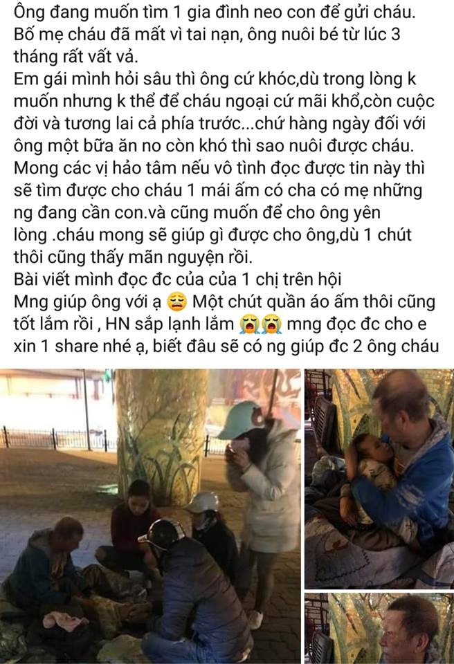 Cụ ông 72 tuổi bế cháu 3 tuổi ngủ gầm cầu: Trung tâm bảo trợ tiếp nhận