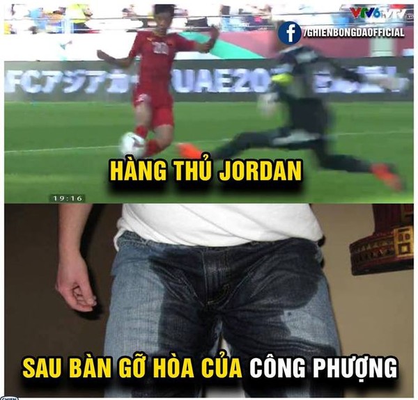 Ghi bàn gỡ hòa vào lưới Jordan, họa mi Công Phượng tiếp tục được dân mạng chế ảnh ngập tràn mạng xã hội