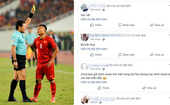 Nghĩ bị xử ép, CĐV Việt Nam tiếp tục dùng những từ ngữ thô tục với facebook trọng tài người Iran