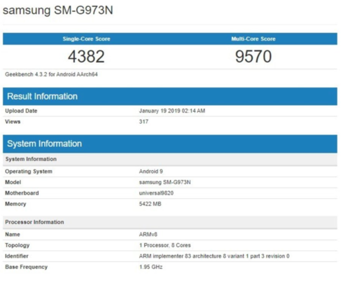 Galaxy S10 lộ điểm hiệu năng thấp hơn iPhone XS
