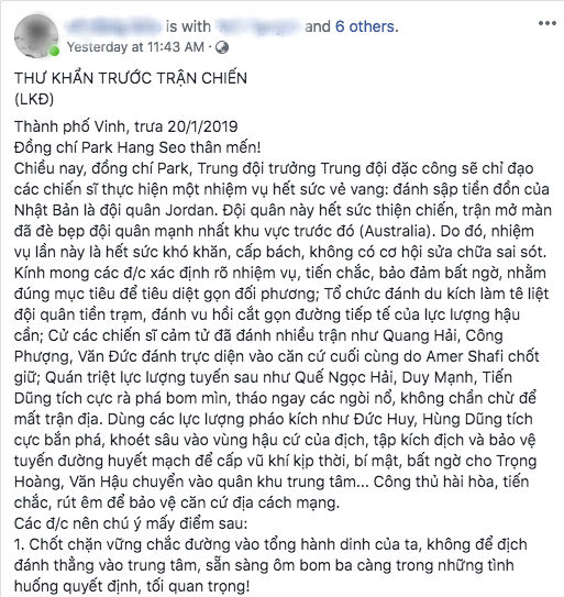 Bức thư khẩn gửi đội tuyển Việt Nam với phong cách chuyên Sử gây sốt MXH vì quá độc đáo và hào hùng